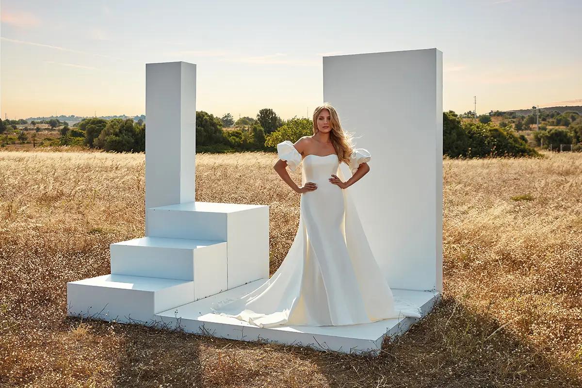 Model wearing Wedding Dress