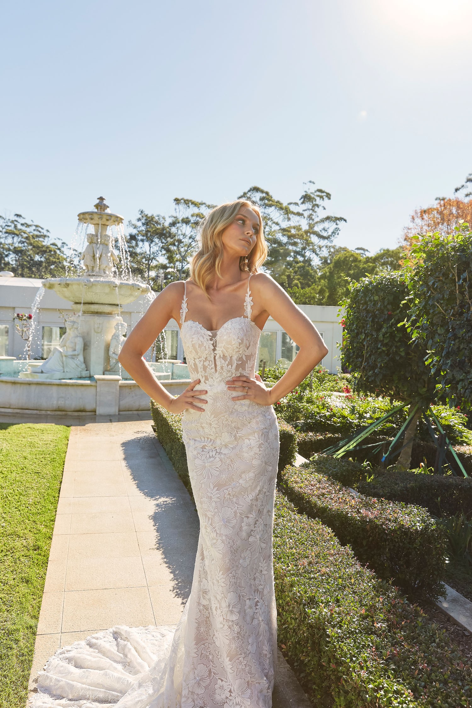 Model wearing Madi Lane wedding Dress