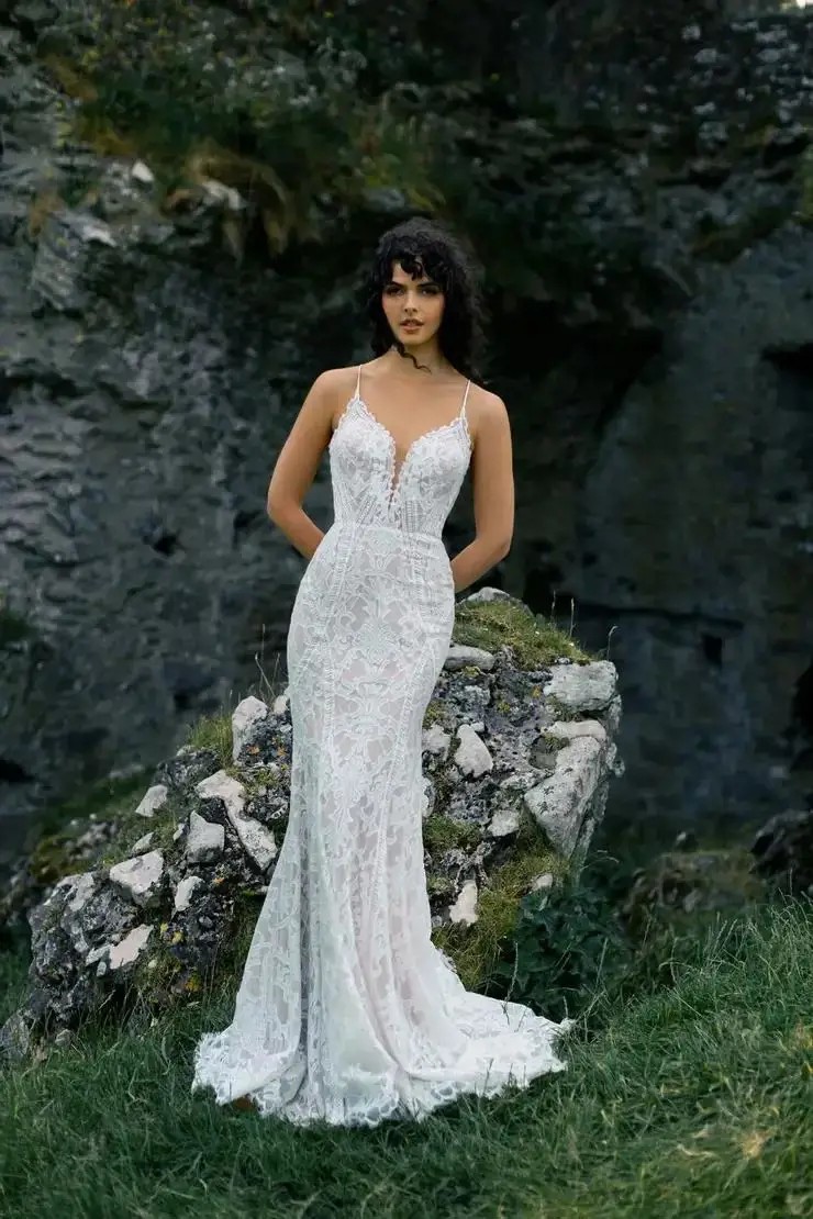 Model wearing Wilderly Bride wedding dress