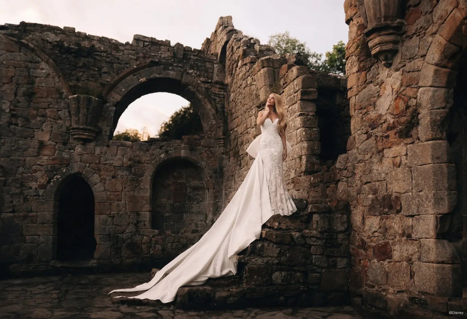 Model wearing Disney Wedding Dress