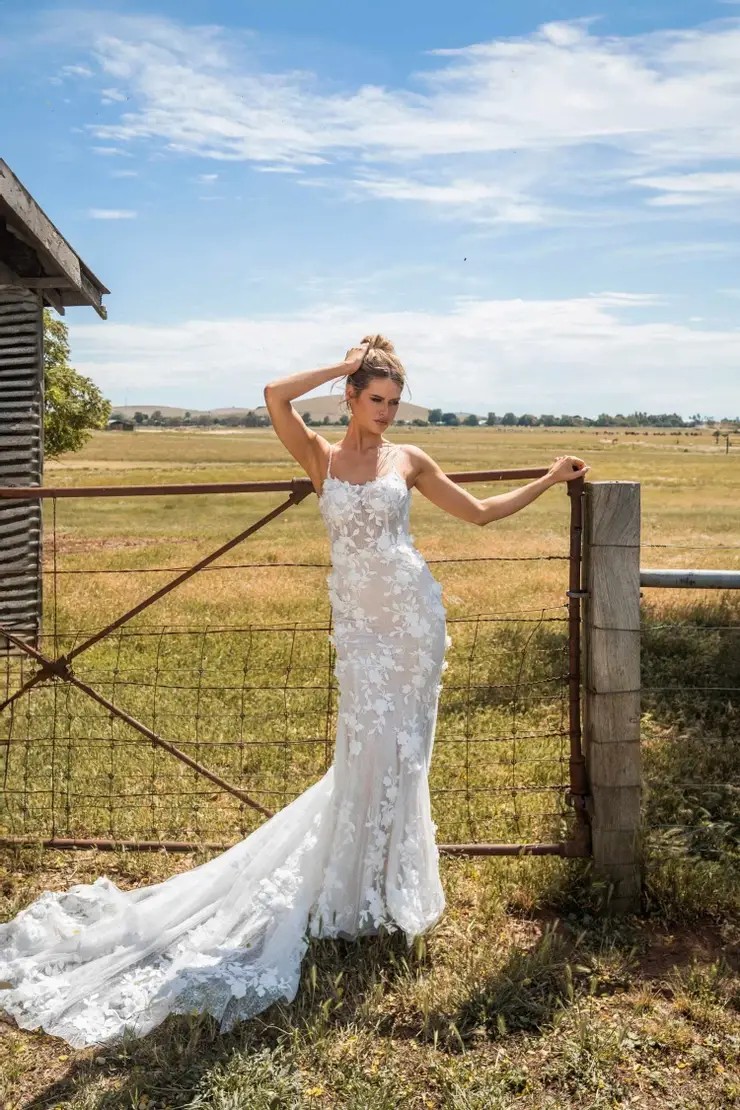 Model wearing a bridal dress