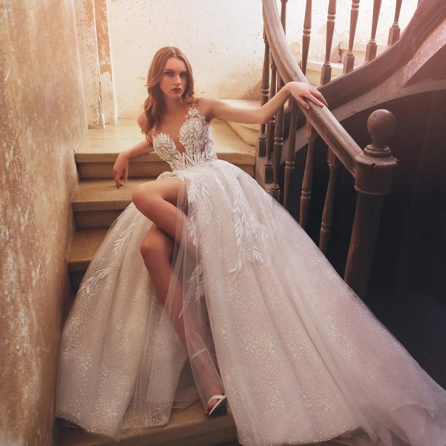 Model wearing a bridal gown. Mobile image