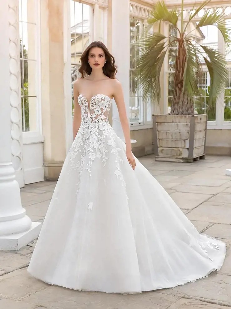Model wearing a bridal gown