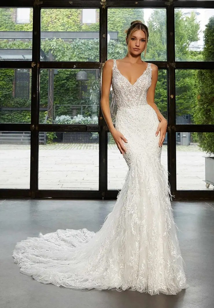 Model wearing a bridal dress