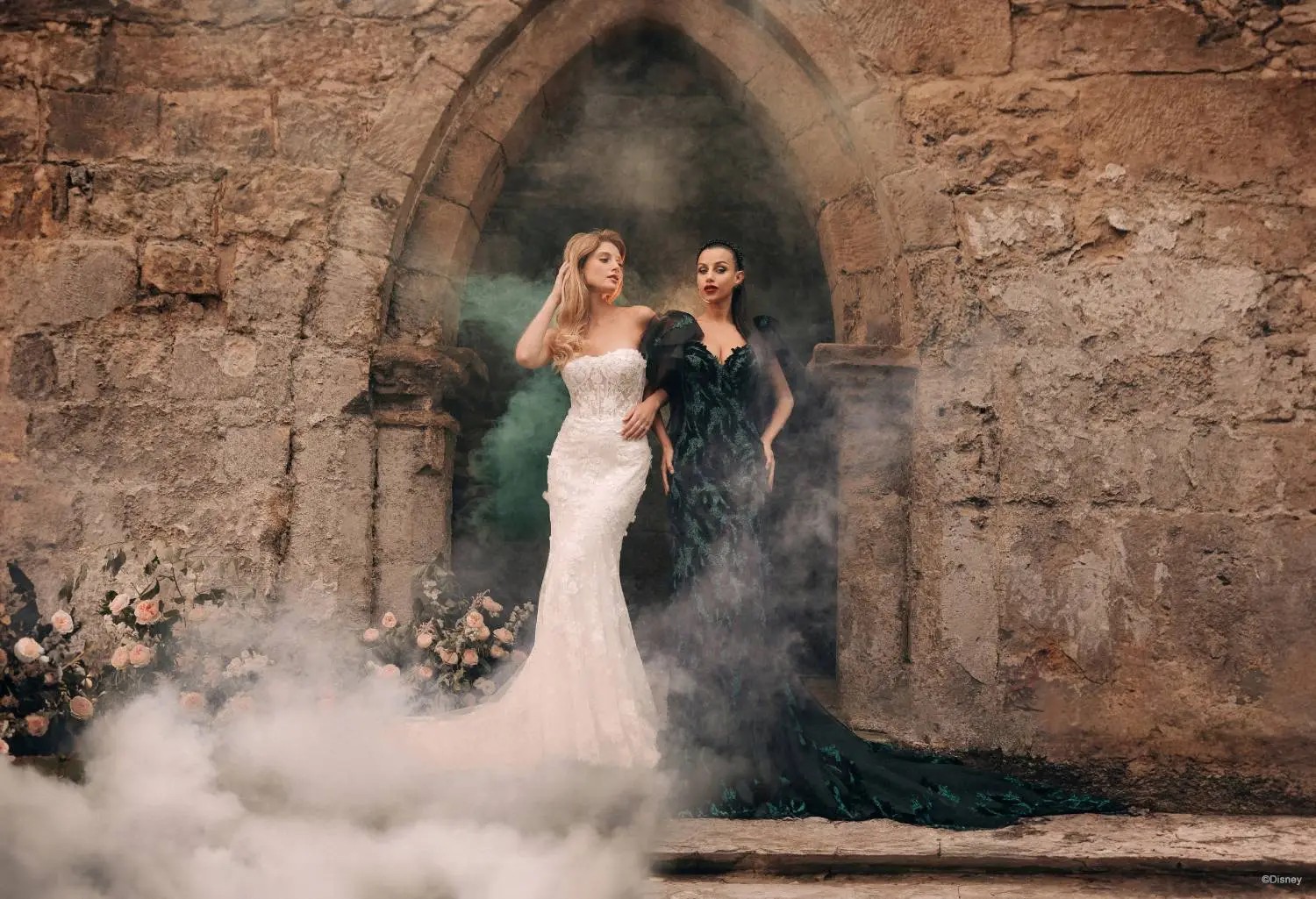 Disney Wedding and Villain models wearing wedding dresses