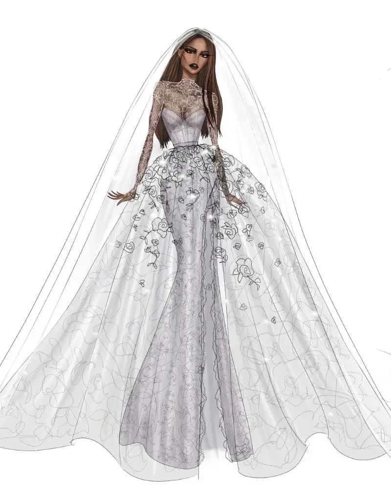 Superbowl image wearing a Hayley Paige dress