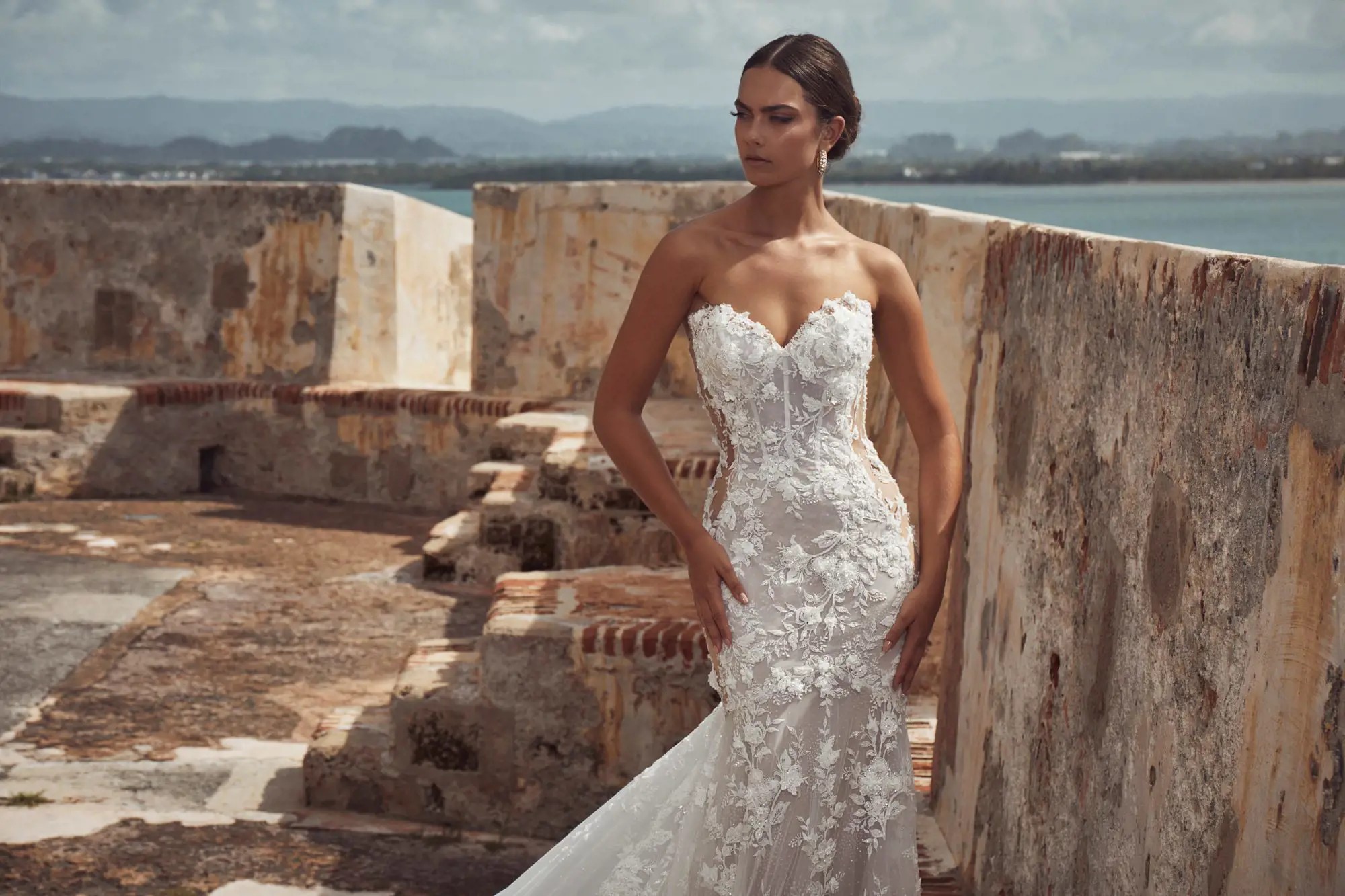 Model wearing a bridal gown