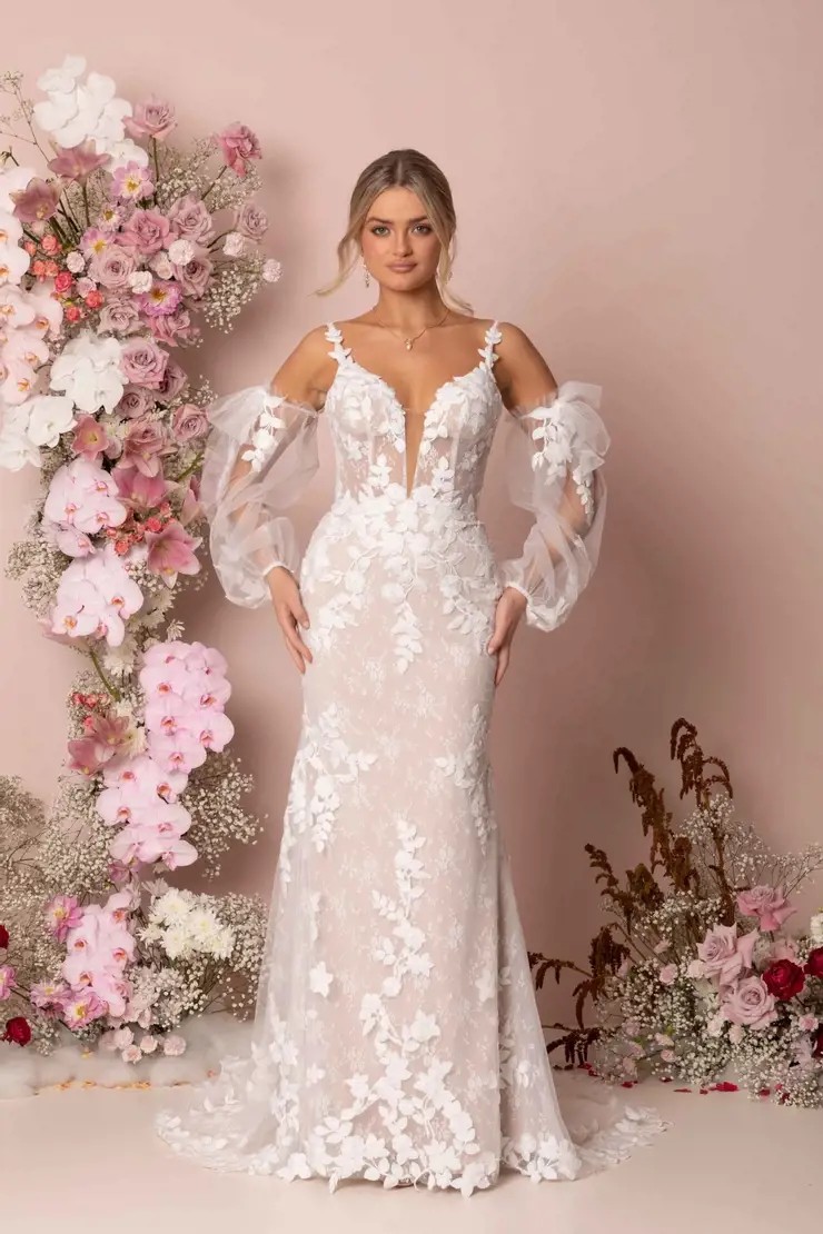 Model wearing a bridal gown