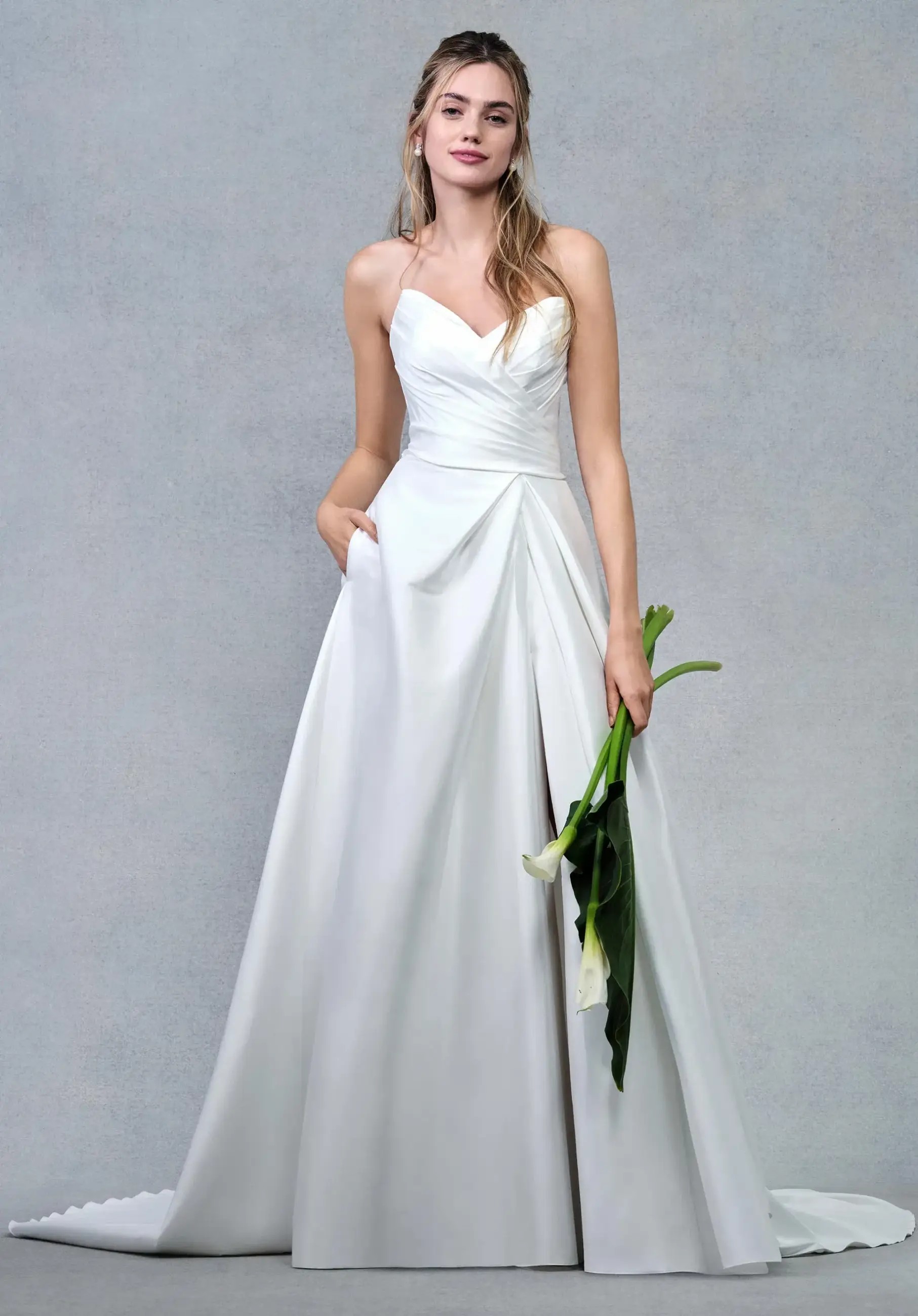 Model wearing wedding dress