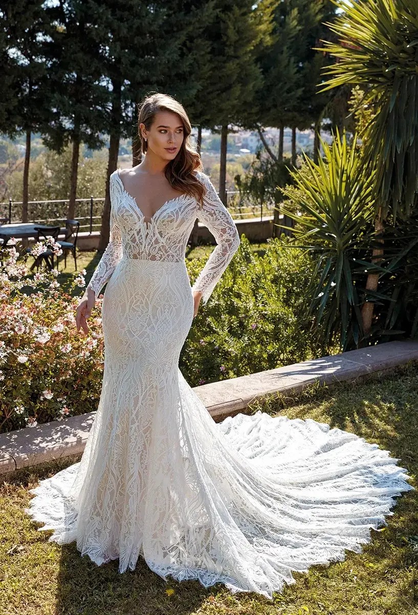 Model wearing a bridal gown