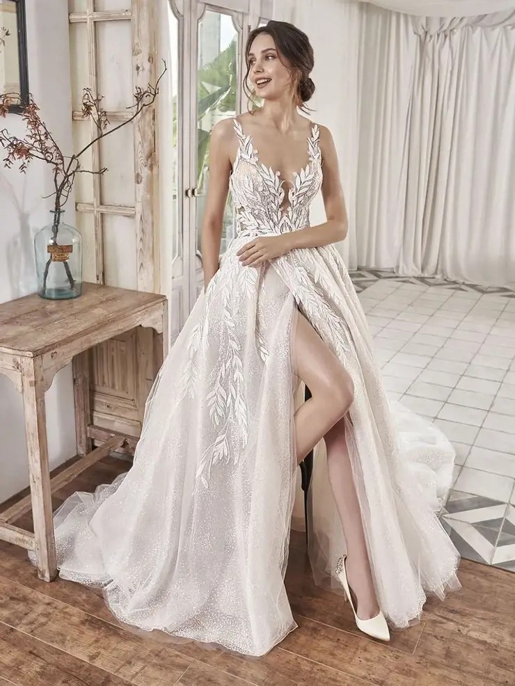 Model wearing a bridal gown