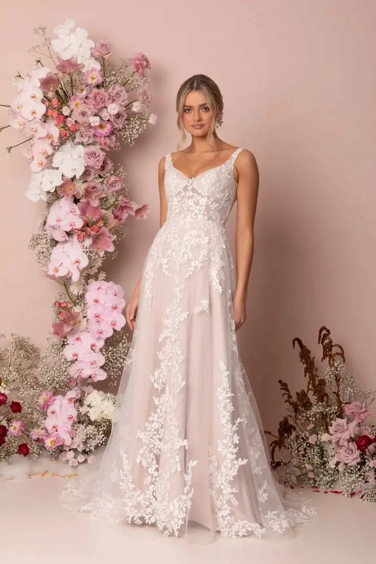 Model wearing a bridal dress