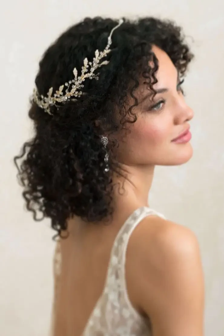 Model wearing a bridal veil