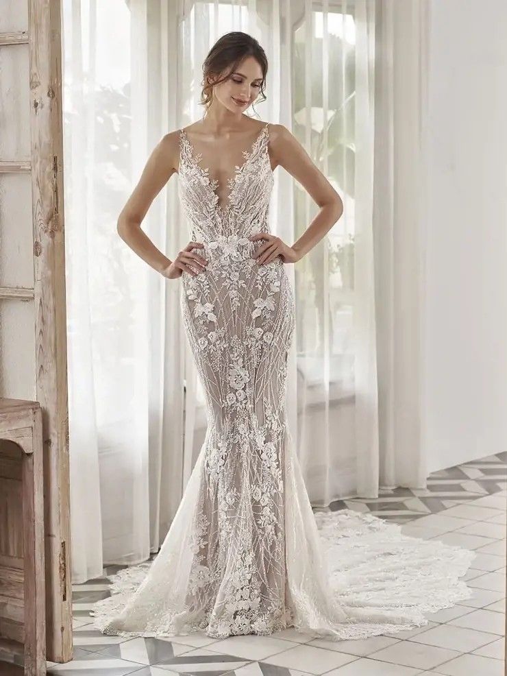 Model wearing a bridal gown