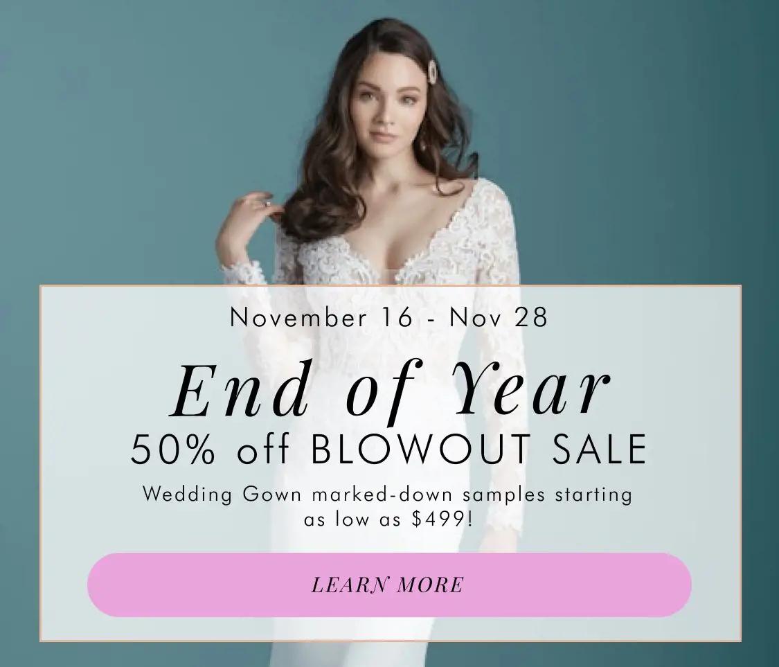 End of Year sample sale at Trudys Brides