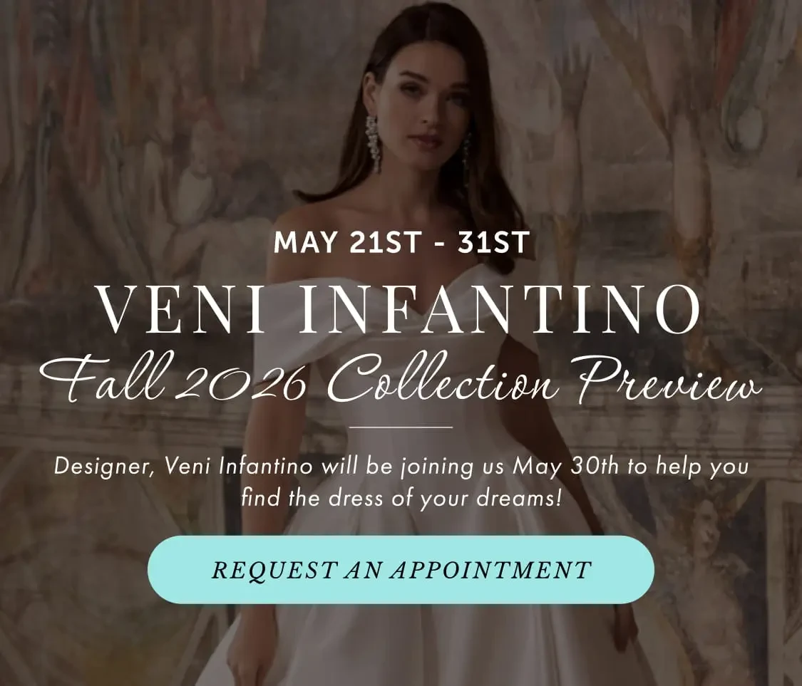 Veni Infantino trunk show at Trudys Brides