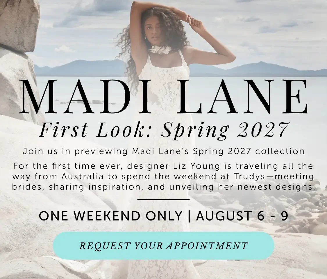 Madi Lane collection preview at Trudys Brides - mobile banner
